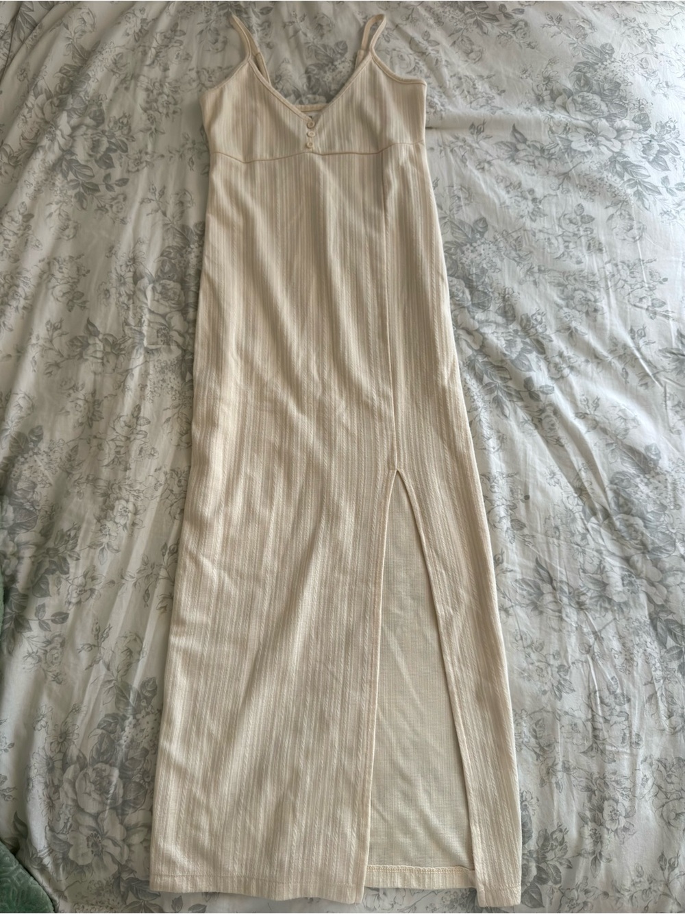Ribbed Maxi Dress with Slit